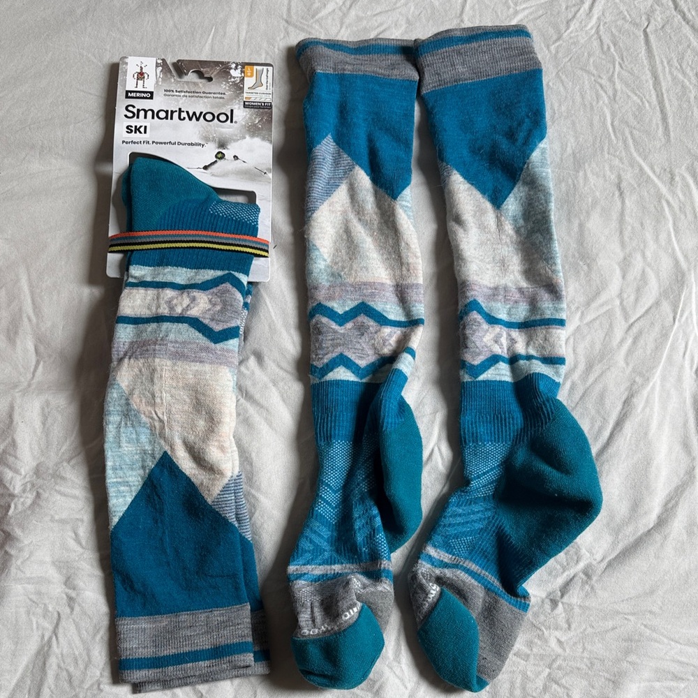 Smartwool Women's Ski Socks - Blue and Gray